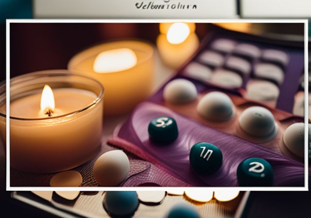 A photo of an ovulation calendar surrounded by stress relief items.